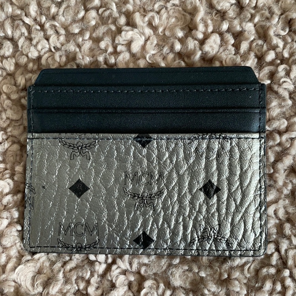 MCM Card Case Silver Black